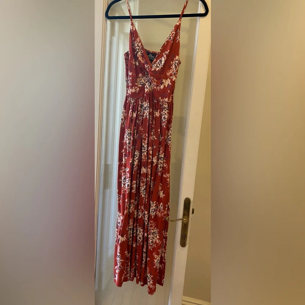 NWOT Angie Floral Front Twist Front Peekaboo Maxi Dress - Picture 3 of 8